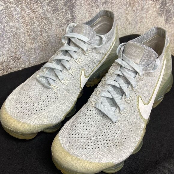 Nike Air Vapormax Flyknit Platinum Gray Running Athletic Shoes Size 7.5 - Picture 11 of 16